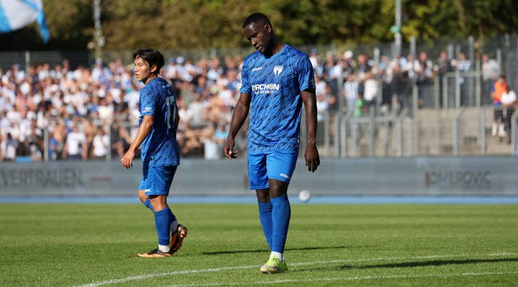 September 26, 2026, Germany, Heilbronn Soccer: SGV Heilbronn Freiberg vs. SV Stuttgarter Kickers; from left: Gwangin Lee and Merveille Biankadi; Freiberg disappoints