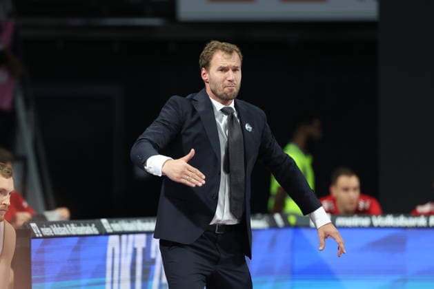 Anton Gavel, head coach of FC Bayern Basketball, gesturing, emotions, GER, FC Bayern Basketball vs. Alba Berlin, basketball, easycredit Basketball Bundesliga, Matchday 23, 2026–2027 season, September 26, 2026, GER, FC Bayern Basketball vs. Alba Berlin, basketball, easycredit Basketball Bundesliga, Matchday 23, 2026–2027 season, September 26, 2026, Munich Copyright: xEibner-Pressefoto JennixMaulx EP_JML