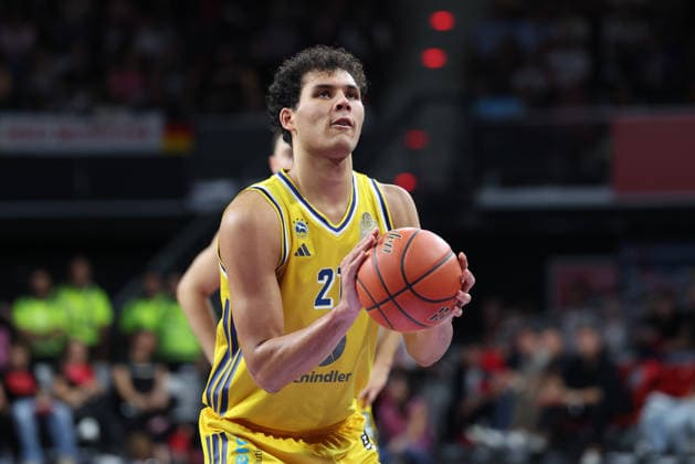Brandon Angel Alba Berlin, 21 on a free throw, GER, FC Bayern Basketball vs. Alba Berlin, Basketball, easycredit Basketball Bundesliga, Matchday 23, 2026–2027 Season, September 26, 2026, GER, FC Bayern Basketball vs. Alba Berlin, Basketball, easycredit Basketball Bundesliga, Matchday 23, 2026–2027 season, September 26, 2026, Munich Copyright: xEibner-Pressefoto JennixMaulx EP_JML