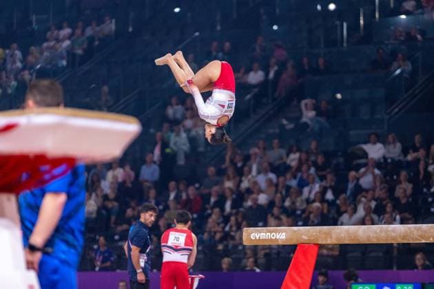 September 26, 2026, Paris, Paris, France: September 26, 2026, Paris, France: Maiana Prat of France during the qualifier of the balance beam at Gym Paris inside the AccorArena. Paris France - ZUMAp284 20260926_zip_p284_094 Copyright: xMickaelxPintax