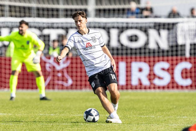 SSV Ulm 1846 Soccer vs. SV Eintracht Trier, Soccer, Regionalliga Southwest, Matchday 9, Donaustadion Ulm, September 26, 2026, Karl Kempf, SSV Ulm 1846 Soccer, 14 SSV Ulm 1846 Soccer vs. SV Eintracht Trier, Soccer, Regionalliga Southwest, Matchday 9, Donaustadion Ulm, September 26, 2026; Photo by Lucca Fundel; Ulm Donaustadion, Baden-Württemberg, Germany