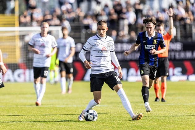 SSV Ulm 1846 Soccer vs. SV Eintracht Trier, Soccer, Regionalliga Southwest, Matchday 9, Donaustadion Ulm, September 26, 2026, Simun Birkic, SSV Ulm 1846 Soccer, 16 SSV Ulm 1846 Soccer vs. SV Eintracht Trier, Soccer, Regionalliga Southwest, Matchday 9, Donaustadion, Ulm, September 26, 2026. Photo by Lucca Fundel. Ulm, Donaustadion, Baden-Württemberg, Germany