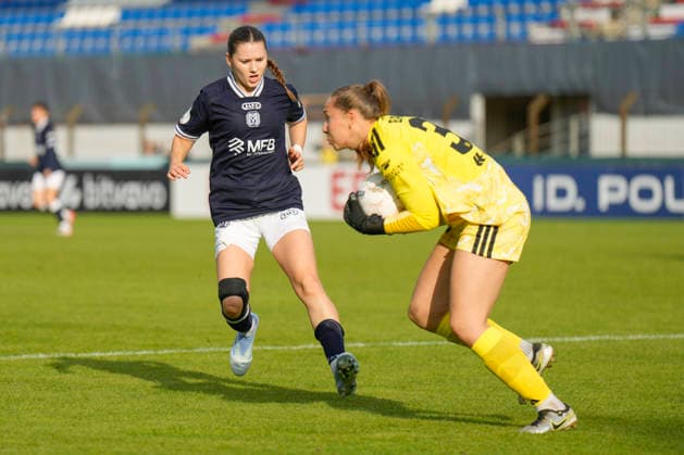 September 26, 2026, Hänsch Arena, Meppen, GER, Women s Soccer, DFB Cup: SV Meppen vs. Hamburger SV, Sonja Lux, SV Meppen 8. DFL regulations prohibit any use of photographs as image sequences and or quasi-video. Meppen, Lower Saxony, Hänsch Arena