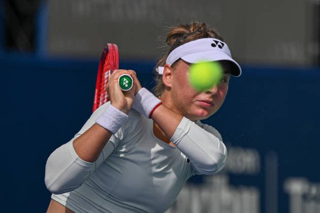 Ankara Open WTA, Tennis Damen 125 Tennis Tournament ANKARA, TURKIYE - SEPTEMBER 26: Teodora Kostovic of Serbia competes against Polina Iatcenko (not seen) of Russia during the singles semifinal of the Turk Telekom Ankara Open WTA 125 tennis tournament hosted by Topspin Tennis Academy Bilkent in Ankara, Turkiye, on September 26, 2026. Harun Ozalp Anadolu Ankara Turkey. Editorial use only. Please get in touch for any other usage.  Copyright: x2026xAnadoluxHarunxOzalpx