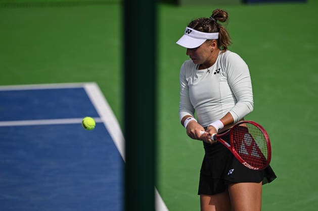Ankara Open WTA, Tennis Damen 125 Tennis Tournament ANKARA, TURKIYE - SEPTEMBER 26: Teodora Kostovic of Serbia competes against Polina Iatcenko (not seen) of Russia during the singles semifinal of the Turk Telekom Ankara Open WTA 125 tennis tournament hosted by Topspin Tennis Academy Bilkent in Ankara, Turkiye, on September 26, 2026. Harun Ozalp Anadolu Ankara Turkey. Editorial use only. Please get in touch for any other usage.  Copyright: x2026xAnadoluxHarunxOzalpx