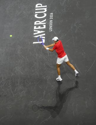 2026 Laver Cup, day two, O2 Arena, London,26 09 2026 Learner Tien (USA) in action during his match against Flavio Cobolli (ITA) in the 2026 Laver Cup at the O2 Arena, LOndon London O2 Arena London GBR, UK NEWSPAPERS OUT Copyright: xMarkxGreenwoodx