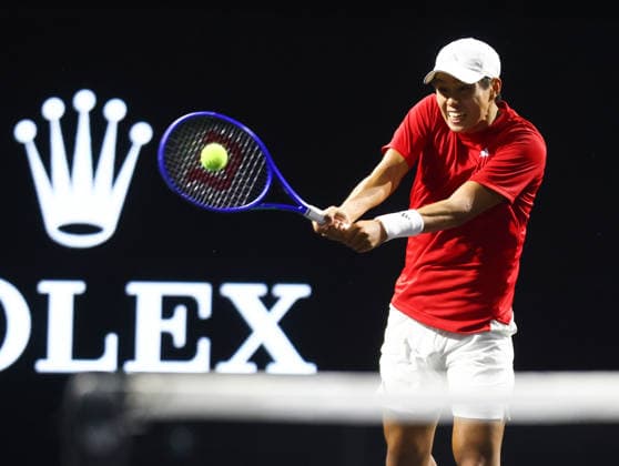 2026 Laver Cup, day two, O2 Arena, London,26 09 2026 Learner Tien (USA) in action during his match against Flavio Cobolli (ITA) in the 2026 Laver Cup at the O2 Arena, LOndon London O2 Arena London GBR, UK NEWSPAPERS OUT Copyright: xMarkxGreenwoodx