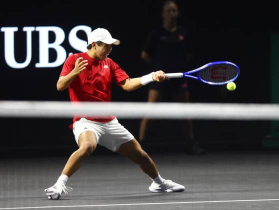 2026 Laver Cup, day two, O2 Arena, London,26 09 2026 Learner Tien (USA) in action during his match against Flavio Cobolli (ITA) in the 2026 Laver Cup at the O2 Arena, LOndon London O2 Arena London GBR, UK NEWSPAPERS OUT Copyright: xMarkxGreenwoodx