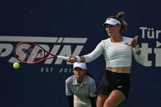 Ankara Open WTA, Tennis Damen 125 Tennis Tournament ANKARA, TURKIYE - SEPTEMBER 26: Teodora Kostovic (not seen) of Serbia competes against Polina Iatcenko of Russia during the singles semifinal of the Turk Telekom Ankara Open WTA 125 tennis tournament hosted by Topspin Tennis Academy Bilkent in Ankara, Turkiye, on September 26, 2026. Harun Ozalp Anadolu Ankara Turkey. Editorial use only. Please get in touch for any other usage.  Copyright: x2026xAnadoluxHarunxOzalpx