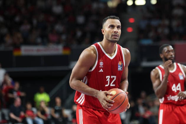 Johannes Thiemann, FC Bayern Basketball, 32 on free throws, GER, FC Bayern Basketball vs. Alba Berlin, basketball, easycredit Basketball Bundesliga, Matchday 23, 2026–2027 season, September 26, 2026, GER, FC Bayern Basketball vs. Alba Berlin, Basketball, easycredit Basketball Bundesliga, Matchday 23, 2026–2027 season, September 26, 2026, Munich Copyright: xEibner-Pressefoto JennixMaulx EP_JML