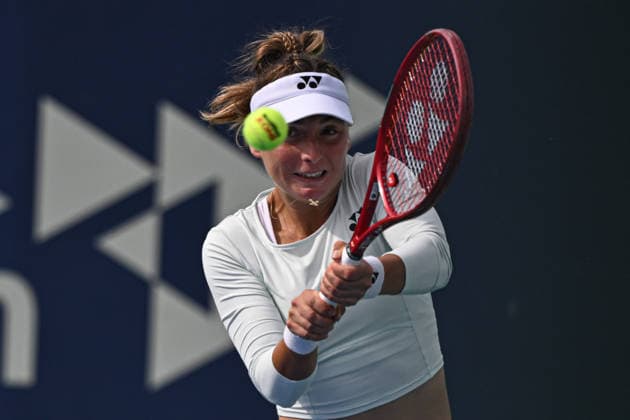 Ankara Open WTA, Tennis Damen 125 Tennis Tournament ANKARA, TURKIYE - SEPTEMBER 26: Teodora Kostovic of Serbia competes against Polina Iatcenko (not seen) of Russia during the singles semifinal of the Turk Telekom Ankara Open WTA 125 tennis tournament hosted by Topspin Tennis Academy Bilkent in Ankara, Turkiye, on September 26, 2026. Harun Ozalp Anadolu Ankara Turkey. Editorial use only. Please get in touch for any other usage.  Copyright: x2026xAnadoluxHarunxOzalpx