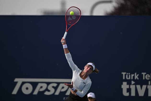 Ankara Open WTA, Tennis Damen 125 Tennis Tournament ANKARA, TURKIYE - SEPTEMBER 26: Teodora Kostovic of Serbia competes against Polina Iatcenko (not seen) of Russia during the singles semifinal of the Turk Telekom Ankara Open WTA 125 tennis tournament hosted by Topspin Tennis Academy Bilkent in Ankara, Turkiye, on September 26, 2026. Harun Ozalp Anadolu Ankara Turkey. Editorial use only. Please get in touch for any other usage.  Copyright: x2026xAnadoluxHarunxOzalpx