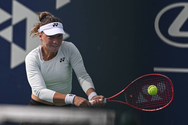 Ankara Open WTA, Tennis Damen 125 Tennis Tournament ANKARA, TURKIYE - SEPTEMBER 26: Teodora Kostovic of Serbia competes against Polina Iatcenko (not seen) of Russia during the singles semifinal of the Turk Telekom Ankara Open WTA 125 tennis tournament hosted by Topspin Tennis Academy Bilkent in Ankara, Turkiye, on September 26, 2026. Harun Ozalp Anadolu Ankara Turkey. Editorial use only. Please get in touch for any other usage.  Copyright: x2026xAnadoluxHarunxOzalpx