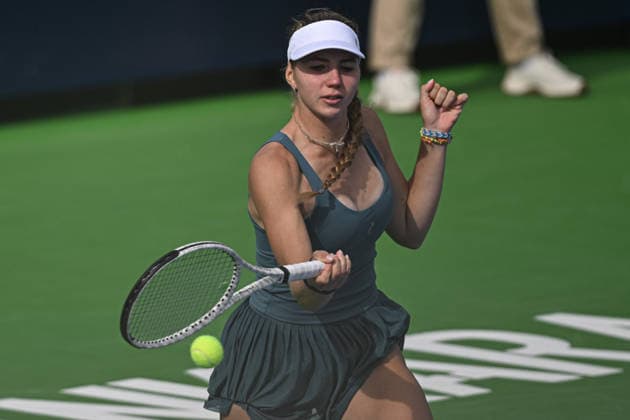 Ankara Open WTA, Tennis Damen 125 Tennis Tournament ANKARA, TURKIYE - SEPTEMBER 26: Teodora Kostovic (not seen) of Serbia competes against Polina Iatcenko of Russia during the singles semifinal of the Turk Telekom Ankara Open WTA 125 tennis tournament hosted by Topspin Tennis Academy Bilkent in Ankara, Turkiye, on September 26, 2026. Harun Ozalp Anadolu Ankara Turkey. Editorial use only. Please get in touch for any other usage.  Copyright: x2026xAnadoluxHarunxOzalpx