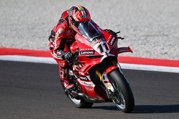 WorldSBK EICMA Italian Round - Friday Nicolo Bulega of Italy rides for Aruba.it Racing - Ducati on a Ducati Panigale V4R during the FIM SBK Motul World Championship, WM, Weltmeisterschaft 2026 - Round 10 - EICMA Italian Round Grand Prix at the Cremona International Circuit Angelo Bergamonti in San Martino del Lago, Cremona, Italy, on September 26, 2026. San Martino del Lago Cremona Italy  Copyright: xRobertoxTommasinix originalFilename:tommasini-fimsbkwo260926_npgh9.jpg