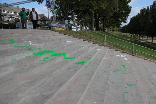September 26, 2026, Soccer, FBL Men, Friendly Match, 100 Years of the Weserstadion, Werder Legends vs. Real Madrid Legends 2026, Werder Legends vs. Real Madrid Leyendas Feature Highlights The Werder staircase at the Weserstadion was once again decorated in green and white Photo: nordphoto GmbH Tauchnitz Bremen Weserstadion Bremen Germany Copyright: xnordphotoxGmbHx xTauchnitzx
