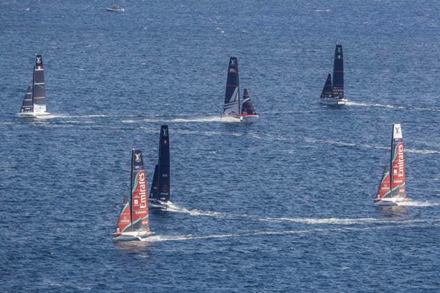 September 26, 2026, Napoli, Italy: Boats compete in a race during the 38th America s Cup Preliminary Regatta Naples at the Caracciolo seafront in Naples, Italy, 26 September 2026. ANSA CIRO FUSCO. Italy Saliing 38th America s Cup Preliminary Regatta Naples - Day 3  - ZUMAa110 20260926_zaf_a110_024 Copyright: xCiroxFuscox