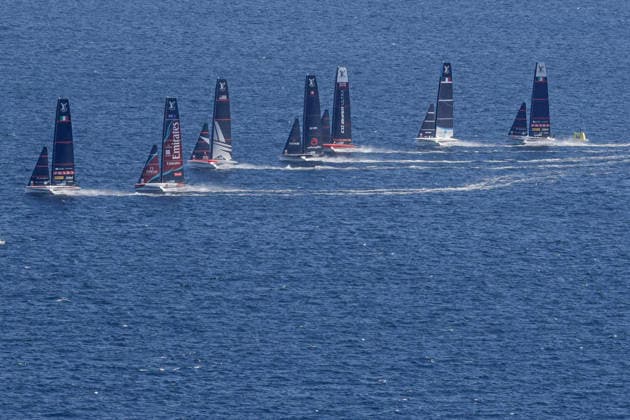 September 26, 2026, Napoli, Italy: Boats compete in a race during the 38th America s Cup Preliminary Regatta Naples at the Caracciolo seafront in Naples, Italy, 26 September 2026. ANSA CIRO FUSCO. Italy Saliing 38th America s Cup Preliminary Regatta Naples - Day 3  - ZUMAa110 20260926_zaf_a110_025 Copyright: xCiroxFuscox