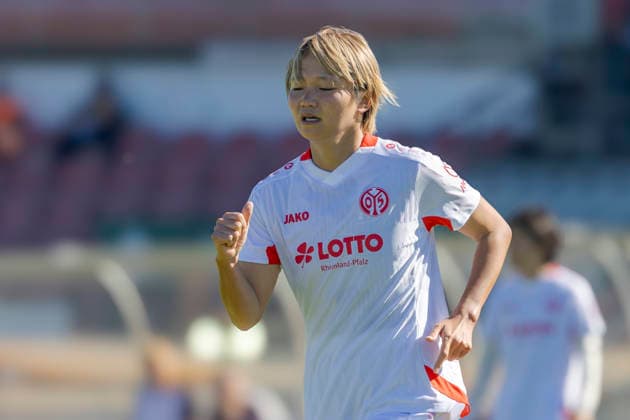 Ingolstadt, Germany, September 26, 2026, 2026–2027 DFB Women’s Cup, Round 1: FC Ingolstadt 04 0–1 FSV Mainz 05. Pictured: Suguri Hashitani (FSV). DFL and DFB regulations prohibit any use of photographs as image sequences and or quasi-video. ESV Stadium Bavaria Copyright: xFotostandx xSchäferx