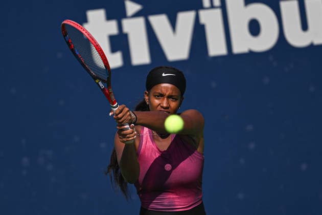 Ankara Open WTA, Tennis Damen 125 Tennis Tournament ANKARA, TURKIYE - SEPTEMBER 26: Polish Weronika Falkowska (not seen) and American Alana Smith compete against Slovenian Dalila Jakupovic (not seen) and Swiss Naima Karamoko (not seen) during the doubles final of the Turk Telekom Ankara Open WTA 125 tennis tournament hosted by Topspin Tennis Academy Bilkent in Ankara, Turkiye, on September 26, 2026. Harun Ozalp Anadolu Ankara Turkey. Editorial use only. Please get in touch for any other usage.  Copyright: x2026xAnadoluxHarunxOzalpx