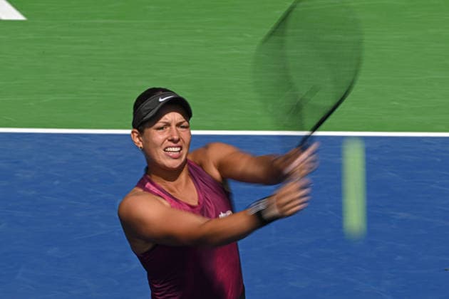 Ankara Open WTA, Tennis Damen 125 Tennis Tournament ANKARA, TURKIYE - SEPTEMBER 26: Polish Weronika Falkowska and American Alana Smith (not seen) compete against Slovenian Dalila Jakupovic (not seen) and Swiss Naima Karamoko (not seen) during the doubles final of the Turk Telekom Ankara Open WTA 125 tennis tournament hosted by Topspin Tennis Academy Bilkent in Ankara, Turkiye, on September 26, 2026. Harun Ozalp Anadolu Ankara Turkey. Editorial use only. Please get in touch for any other usage.  Copyright: x2026xAnadoluxHarunxOzalpx
