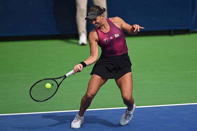 Ankara Open WTA, Tennis Damen 125 Tennis Tournament ANKARA, TURKIYE - SEPTEMBER 26: Polish Weronika Falkowska and American Alana Smith (not seen) compete against Slovenian Dalila Jakupovic (not seen) and Swiss Naima Karamoko (not seen) during the doubles final of the Turk Telekom Ankara Open WTA 125 tennis tournament hosted by Topspin Tennis Academy Bilkent in Ankara, Turkiye, on September 26, 2026. Harun Ozalp Anadolu Ankara Turkey. Editorial use only. Please get in touch for any other usage.  Copyright: x2026xAnadoluxHarunxOzalpx
