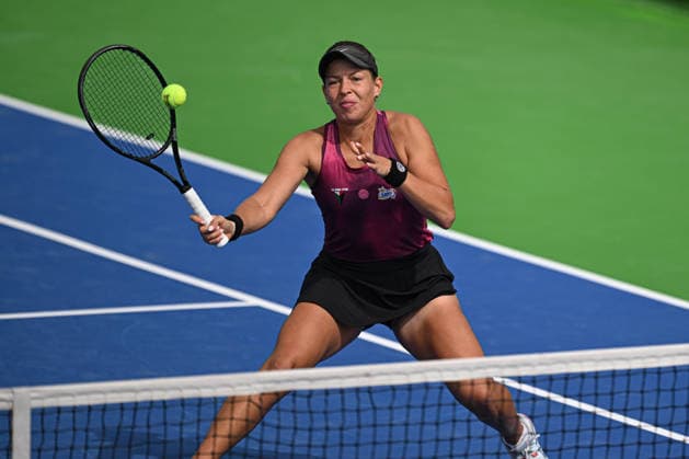 Ankara Open WTA, Tennis Damen 125 Tennis Tournament ANKARA, TURKIYE - SEPTEMBER 26: Polish Weronika Falkowska and American Alana Smith (not seen) compete against Slovenian Dalila Jakupovic (not seen) and Swiss Naima Karamoko (not seen) during the doubles final of the Turk Telekom Ankara Open WTA 125 tennis tournament hosted by Topspin Tennis Academy Bilkent in Ankara, Turkiye, on September 26, 2026. Harun Ozalp Anadolu Ankara Turkey. Editorial use only. Please get in touch for any other usage.  Copyright: x2026xAnadoluxHarunxOzalpx