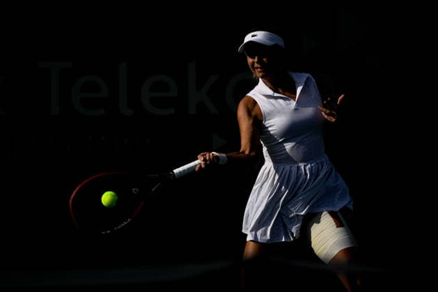 Ankara Open WTA, Tennis Damen 125 Tennis Tournament ANKARA, TURKIYE - SEPTEMBER 26: Berfu Cengiz and Deniz Dilek (not seen) compete during the singles semifinal of the Turk Telekom Ankara Open WTA 125 tennis tournament hosted by Topspin Tennis Academy Bilkent in Ankara, Turkiye, on September 26, 2026. Harun Ozalp Anadolu Ankara Turkey. Editorial use only. Please get in touch for any other usage.  Copyright: x2026xAnadoluxHarunxOzalpx