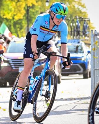 UCI 2026 Road World Championship, WM, Weltmeisterschaft Montreal 26 09 2026 MONTREAL, CANADA - SEPTEMBER 26 : Van De Velde Julie (BEL) during the Women Elite cycling road race of the 2026 UCI Road World Championships 93th edition an UCI World Championships cycling race of 180.1 km with start in Montreal and finish in Montreal on September 26, 2026 in Montreal, Canada, 26 09 2026  Copyright: xPeterxDexVoechtx