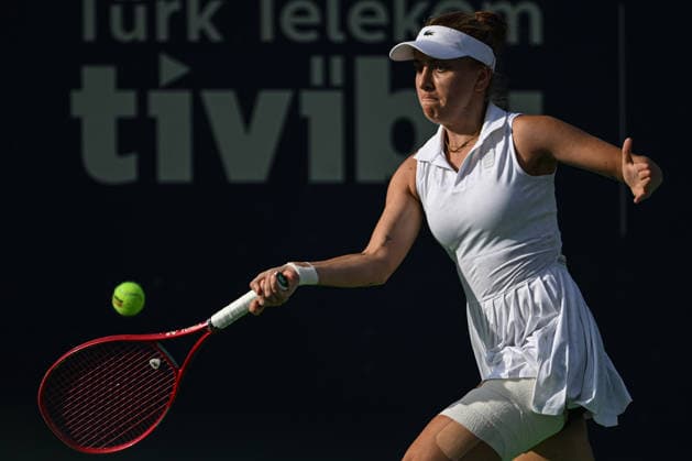 Ankara Open WTA, Tennis Damen 125 Tennis Tournament ANKARA, TURKIYE - SEPTEMBER 26: Berfu Cengiz and Deniz Dilek (not seen) compete during the singles semifinal of the Turk Telekom Ankara Open WTA 125 tennis tournament hosted by Topspin Tennis Academy Bilkent in Ankara, Turkiye, on September 26, 2026. Harun Ozalp Anadolu Ankara Turkey. Editorial use only. Please get in touch for any other usage.  Copyright: x2026xAnadoluxHarunxOzalpx