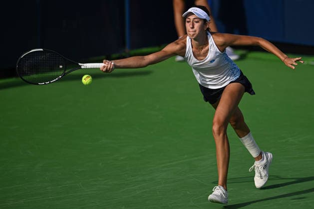 Ankara Open WTA, Tennis Damen 125 Tennis Tournament ANKARA, TURKIYE - SEPTEMBER 26: Berfu Cengiz (not seen) and Deniz Dilek compete during the singles semifinal of the Turk Telekom Ankara Open WTA 125 tennis tournament hosted by Topspin Tennis Academy Bilkent in Ankara, Turkiye, on September 26, 2026. Harun Ozalp Anadolu Ankara Turkey. Editorial use only. Please get in touch for any other usage.  Copyright: x2026xAnadoluxHarunxOzalpx