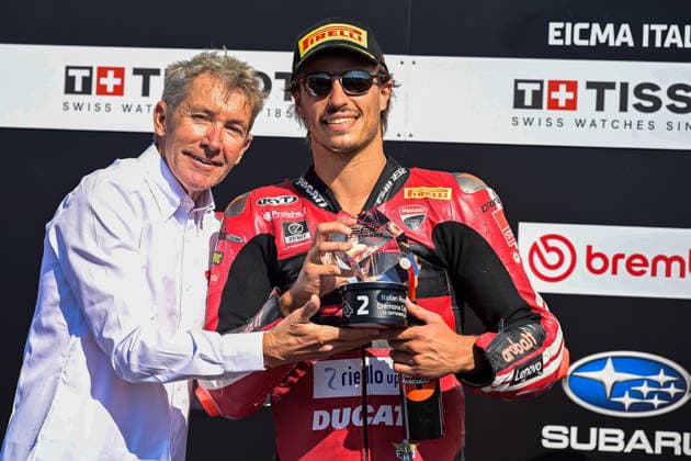 Foto IPP Atti Lauro Cremona 26 09 2026 Motociclismo World Superbike 2026 EICMA ITALIAN ROUND-SuperPole nella foto-11 Nicolo Bulega ITA Ducati Panigale V4R Aruba.It Racing - Ducati con Troy Bayliss pluricampione Ducati della WSBK Italy Photo Press - World Copyright Cremona italy Italia ITALY  Copyright: xR4924_italyphotopressx