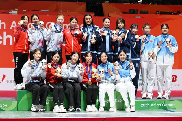 General view, SEPTEMBER 26, 2026 - Fencing : Women s Foil Team Award ceremony at Aichi Sky Expo during the Asian Games Aichi-Nagoya 2026 in Aichi, Japan.  aflo_351116252 KenjiroxMatsuox