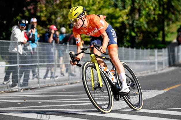 Dutch Femke de Vries is pictured in action during the elite women Road Race race (180,4 km) at the cycling World Championship, WM, Weltmeisterschaft in Montreal, Canada, Saturday 26 September 2026. The UCI road world championships are taking place from 20 to 27 September, in Montreal, Canada. JASPERxJACOBS  x187894153x