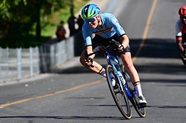 UCI 2026 Road World Championship, WM, Weltmeisterschaft Montreal 26 09 2026 MONTREAL, CANADA - SEPTEMBER 26 : Van De Velde Julie (BEL) during the Women Elite cycling road race of the 2026 UCI Road World Championships 93th edition an UCI World Championships cycling race of 180.1 km with start in Montreal and finish in Montreal on September 26, 2026 in Montreal, Canada, 26 09 2026 Montreal Canada  Copyright: xPeterxDexVoechtx