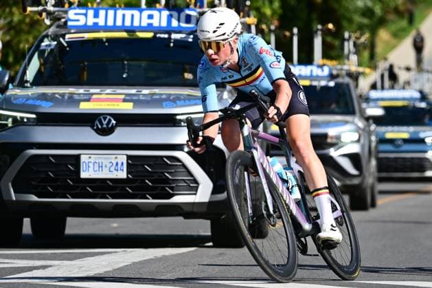 UCI 2026 Road World Championship, WM, Weltmeisterschaft Montreal 26 09 2026 MONTREAL, CANADA - SEPTEMBER 26 : Claes Lotte (BEL) during the Women Elite cycling road race of the 2026 UCI Road World Championships 93th edition an UCI World Championships cycling race of 180.1 km with start in Montreal and finish in Montreal on September 26, 2026 in Montreal, Canada, 26 09 2026 Montreal Canada  Copyright: xPeterxDexVoechtx