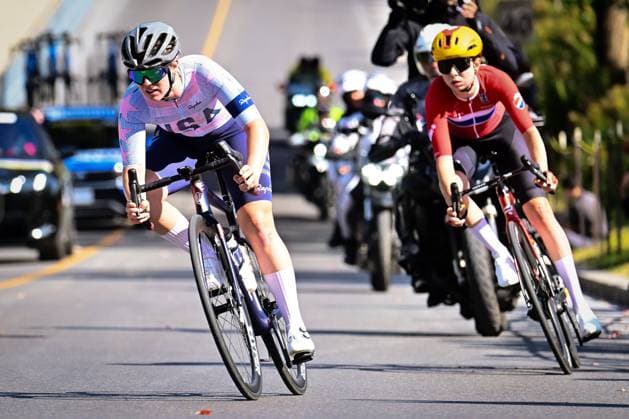 UCI 2026 Road World Championship, WM, Weltmeisterschaft Montreal 26 09 2026 MONTREAL, CANADA - SEPTEMBER 26 : Quinn Natalie (USA) and Edseth Marte Berg (NOR) during the Women Elite cycling road race of the 2026 UCI Road World Championships 93th edition an UCI World Championships cycling race of 180.1 km with start in Montreal and finish in Montreal on September 26, 2026 in Montreal, Canada, 26 09 2026  Copyright: xPeterxDexVoechtx