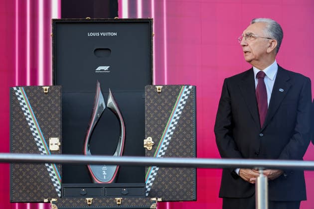 BAKU, AZERBAIJAN - SEPTEMBER 26: Eldar Azizov, Head of Executive Power of Baku City on the podium after the F1 Grand Prix of Azerbaijan at Baku City Circuit on September 26, 2026 in Baku, Azerbaijan. (Photo by Qian Jun SPP-Paddocker) Copyright: xQianxJun SPP-Paddockerx Sportspressphoto_SPR240096