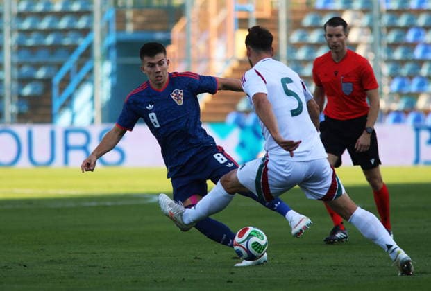 Varazdin, 260926. Varteks Stadium. U-21 European Championship, EM, Europameisterschaft qualifying football match: Croatia vs. Hungary. Pictured: Adriano Jagusic. Photo: Zeljko Hajdinjak CROPIX Copyright: xxZeljkoxHajdinjakx hrvatska_madjarska20-260926