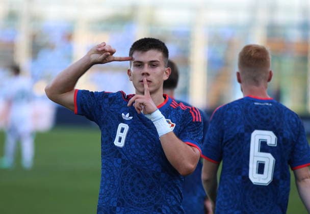 Varazdin, 260926. Varteks Stadium. U-21 European Championship, EM, Europameisterschaft qualifying football match: Croatia vs. Hungary. Pictured: Adriano Jagusic, goal. Photo: Zeljko Hajdinjak CROPIX Copyright: xxZeljkoxHajdinjakx hrvatska_madjarska28-260926