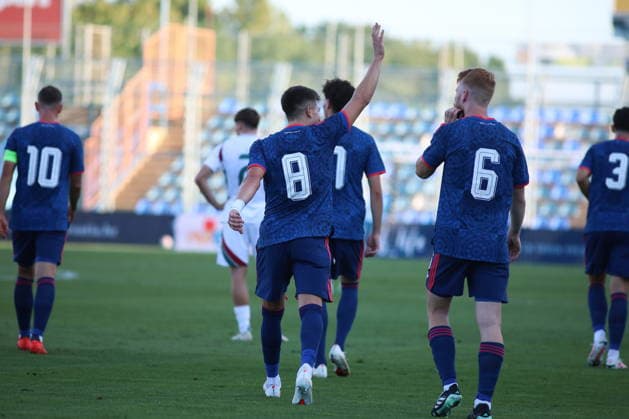 Varazdin, 260926. Varteks Stadium. U-21 European Championship, EM, Europameisterschaft qualifying football match: Croatia vs. Hungary. Pictured: goal. Photo: Zeljko Hajdinjak CROPIX Copyright: xxZeljkoxHajdinjakx hrvatska_madjarska29-260926