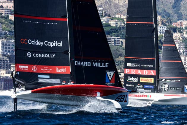 THE LOUIS VUITTON 38TH AMERICA™S CUP PRELIMINARY REGATTA, NAPLES GB1 team and LUnassa competes on the second day of the preliminary regatta for the 38th Louis Vuitton America™s Cup in the Gulf of Naples, Campania, Italy, on September 26, 2026. The Naples preliminary regatta gives the competing teams their first opportunity to test their AC40 one-design yachts ahead of the 38th America™s Cup, which will be held in Naples in 2027. _BPH0662 Copyright: xAntonioxBalascox