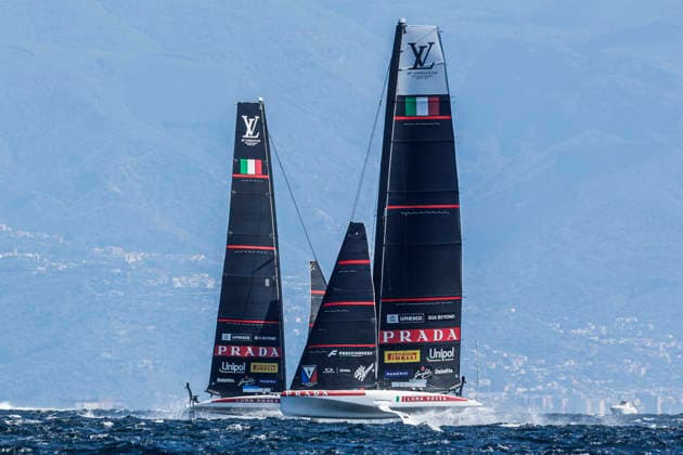 THE LOUIS VUITTON 38TH AMERICA™S CUP PRELIMINARY REGATTA, NAPLES Luna Rossa teams competes on the second day of the preliminary regatta for the 38th Louis Vuitton America™s Cup in the Gulf of Naples, Campania, Italy, on September 26, 2026. The Naples preliminary regatta gives the competing teams their first opportunity to test their AC40 one-design yachts ahead of the 38th America™s Cup, which will be held in Naples in 2027. _BPH0908 Copyright: xAntonioxBalascox