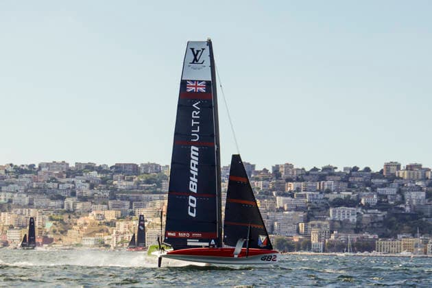 THE LOUIS VUITTON 38TH AMERICA™S CUP PRELIMINARY REGATTA, NAPLES GB2 team competes on the first day of the preliminary regatta for the 38th Louis Vuitton America™s Cup in the Gulf of Naples, Campania, Italy, on September 25, 2026. The Naples preliminary regatta gives the competing teams their first opportunity to test their AC40 one-design yachts ahead of the 38th America™s Cup, which will be held in Naples in 2027. ABP13343 Copyright: xAntonioxBalascox