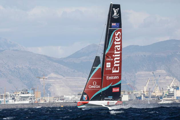 THE LOUIS VUITTON 38TH AMERICA™S CUP PRELIMINARY REGATTA, NAPLES Emirates team New Zeland competes on the second day of the preliminary regatta for the 38th Louis Vuitton America™s Cup in the Gulf of Naples, Campania, Italy, on September 26, 2026. The Naples preliminary regatta gives the competing teams their first opportunity to test their AC40 one-design yachts ahead of the 38th America™s Cup, which will be held in Naples in 2027. _BPH3098 Copyright: xAntonioxBalascox