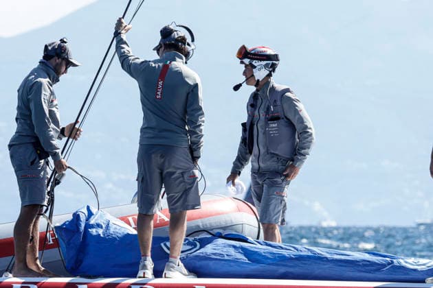 THE LOUIS VUITTON 38TH AMERICA™S CUP PRELIMINARY REGATTA, NAPLES Man of Luna Rossa team competes on the second day of the preliminary regatta for the 38th Louis Vuitton America™s Cup in the Gulf of Naples, Campania, Italy, on September 26, 2026. The Naples preliminary regatta gives the competing teams their first opportunity to test their AC40 one-design yachts ahead of the 38th America™s Cup, which will be held in Naples in 2027. _BPH9792 Copyright: xAntonioxBalascox