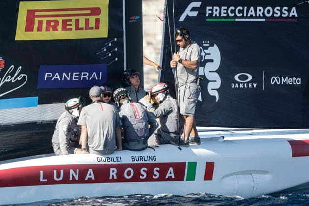 THE LOUIS VUITTON 38TH AMERICA™S CUP PRELIMINARY REGATTA, NAPLES Luna Rossa Team competes on the second day of the preliminary regatta for the 38th Louis Vuitton America™s Cup in the Gulf of Naples, Campania, Italy, on September 26, 2026. The Naples preliminary regatta gives the competing teams their first opportunity to test their AC40 one-design yachts ahead of the 38th America™s Cup, which will be held in Naples in 2027. _BPH4225 Copyright: xAntonioxBalascox