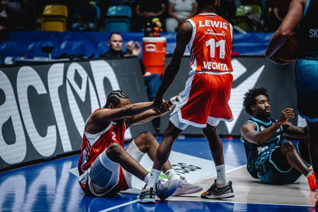 September 26, 2026, xhfmx, easyCredit BBL Basketball Bundesliga, Frankfurt Skyliners vs. Rasta Vechta, Lloyd Pandi (Rasta Vechta), Matt Lewis (Rasta Vechta), Frankfurt am Main