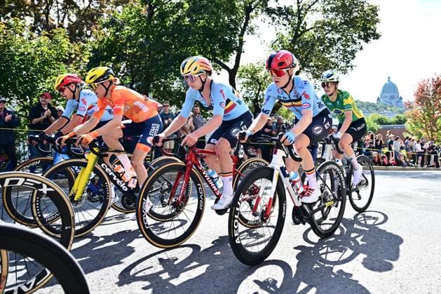 UCI 2026 Road World Championship, WM, Weltmeisterschaft Montreal 26 09 2026 MONTREAL, CANADA - SEPTEMBER 26 : Kopecky Lotte (BEL) and Vanpachtenbeke Margot (BEL) during the Women Elite cycling road race of the 2026 UCI Road World Championships 93th edition an UCI World Championships cycling race of 180.1 km with start in Montreal and finish in Montreal on September 26, 2026 in Montreal, Canada, 26 09 2026 Montreal Canada  Copyright: xPeterxDexVoechtx