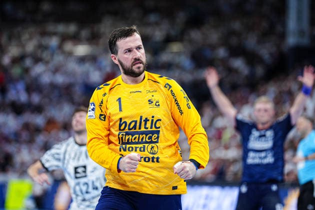 Celebration after Benjamin Buric s save, SG Flensburg Handewitt, 01 GER, THW Kiel vs. SG Flensburg Handewitt, Handball, 1st Bundesliga, Matchday 6, 2026–2027 season, September 26, 2026, Germany, THW Kiel vs. SG Flensburg Handewitt, Handball, 1st Bundesliga, Matchday 6, 2026–2027 Season, September 26, 2026, Kiel Copyright: xEibner-Pressefoto MarcelxvonxFehrnx EP_MFN